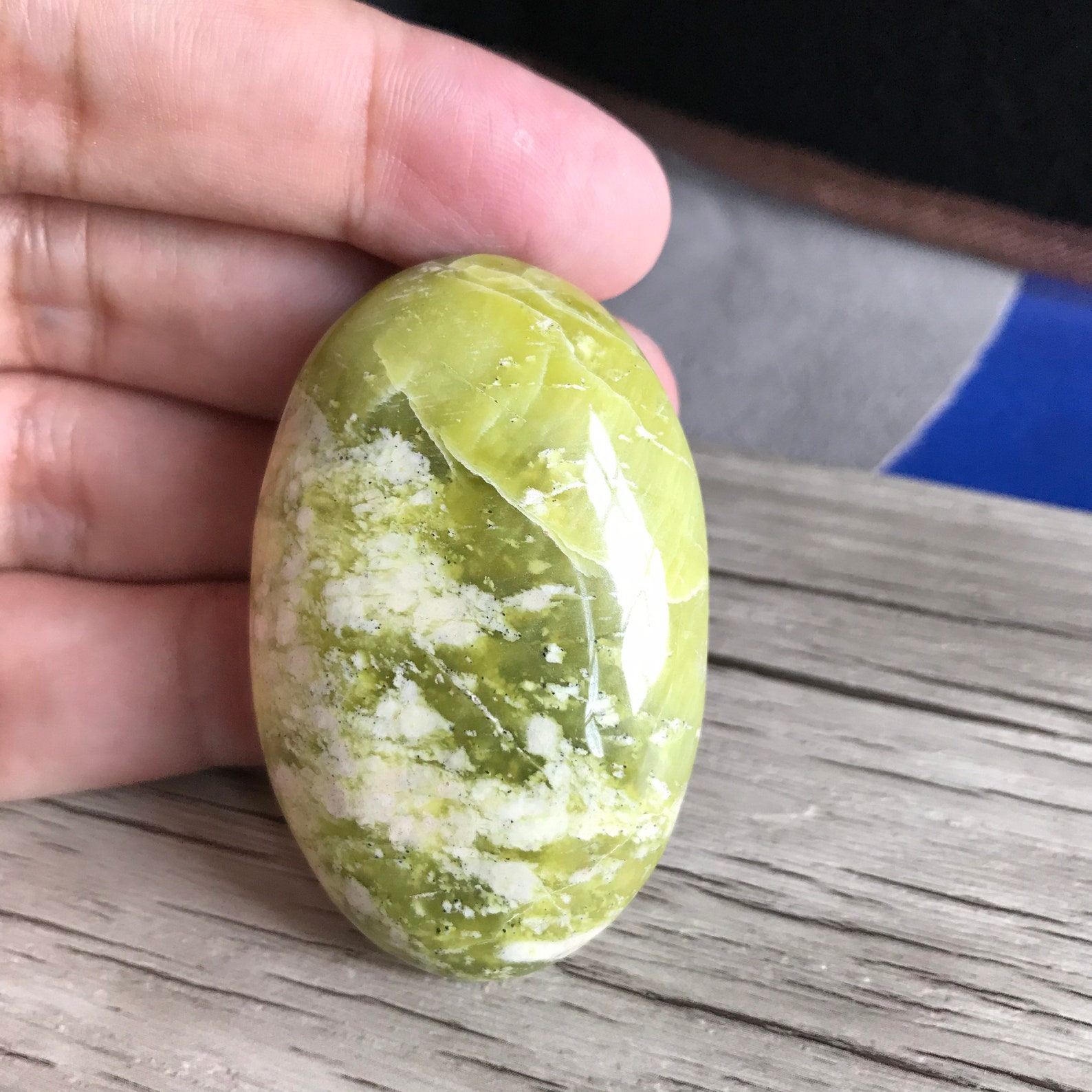 Serpentine jade palmstone natural serpentine gemstone Etsy