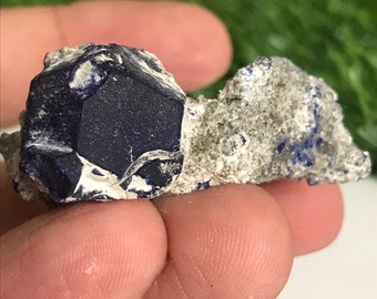 Lapis lazuli crystal specimen, raw lapis crystal on matrix