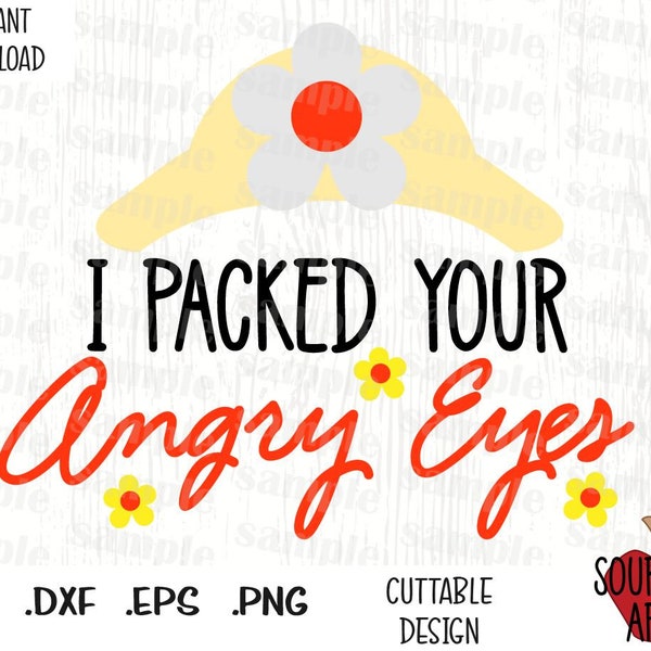 I Packed Your Angry Eyes, Mrs. Potato Quote, Toy Movie Inspired Cutting Files in Svg, Esp, Dxf and Png Format