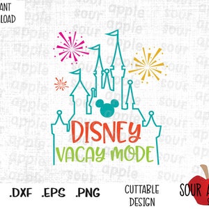 Modo Vacay, Mouse Ears Magical Castle Inspirado em arquivos de corte em formato Svg, Esp, Dxf e Png