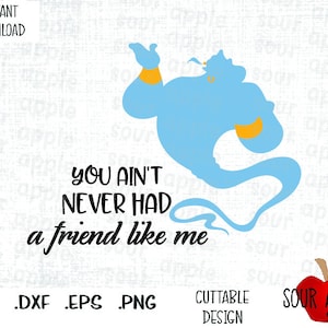 Você nunca teve um amigo como eu, lâmpada genial, arquivos de corte inspirados em filmes mágicos em formato Svg, Esp, Dxf e Png