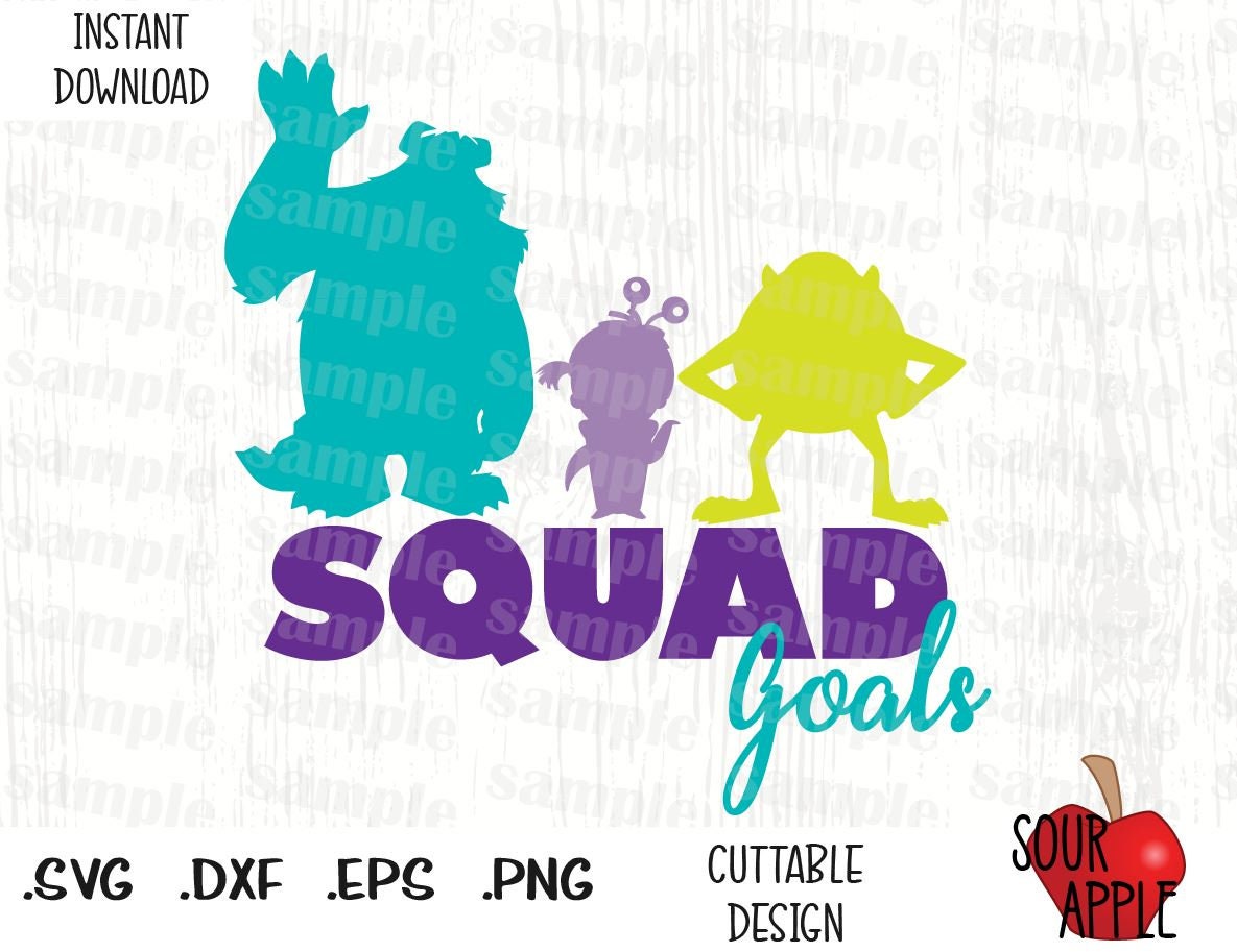 Mike Sulley and Boo Quote Squad Goals Disney Inspired Etsy