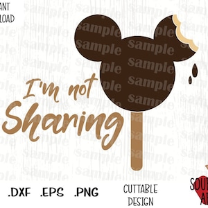 Não estou compartilhando, sorvete de orelhas de mouse, arquivos de corte inspirados em orelhas de mouse em formato Svg, Esp, Dxf e Png