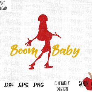 Boom Baby, Kuzco Emperor inspirou arquivos de corte em formato Svg, Esp, Dxf e Png