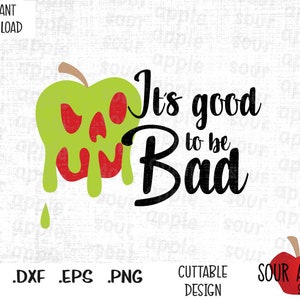 É bom ser mau, Citação da Rainha Má, Arquivos de corte inspirados em filmes de vilões em formato Svg, Esp, Dxf e Png