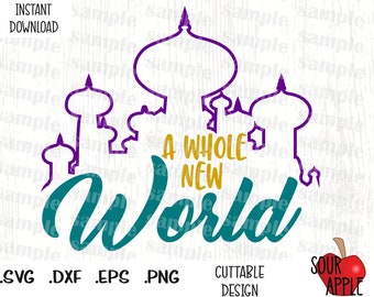 A Whole New World Aladdin Quote Disney Inspired Cutting | Etsy