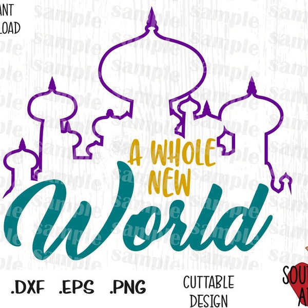 A Whole New World, Castle Movie Inspired Cutting Files in Svg, Esp, Dxf and Png Format