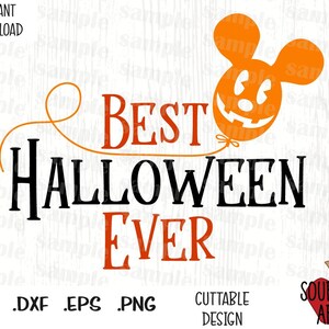 O melhor Halloween de todos os tempos, balão com orelhas de rato, arquivos de corte mágicos inspirados no Halloween em formato Svg, Esp, Dxf e Png