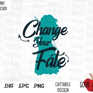 Mude seu destino, citação de Merida, arquivos de corte inspirados na princesa em formato Svg, Esp, Dxf e Png