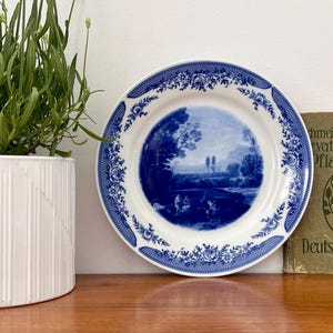 Vintage, Kahla, verzamelbord, wandbord, Franse romantiek, natuurtafereel, verzamelobject, gemaakt in DDR