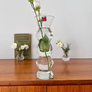 Vintage, space age, Kera Design, vase, glass vase, crystal glass, handmade, 60s/70s, original label, collector&#39;s item