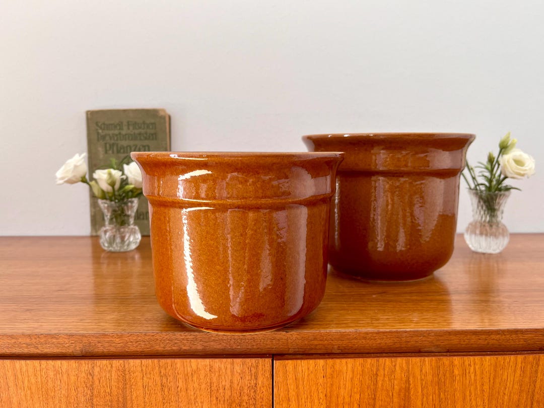 Produktbild von Scheurich Blumentopf 2er Set Aus Keramik, Farbe: Glass Grey, 14 Cm Durchmesser, 13 Cm Hoch, 1,5 L Vol