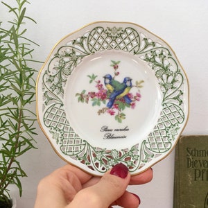 Vintage, Teller, Sammelteller, Wandteller, Schumann Arzberg, Bavaria, Vögel, Blaumeisen, Durchbruchdekor, 80er/90erJahre, Sammlerstück