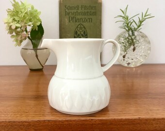 Vintage, milk jug, Thomas, 60s/70s, white porcelain, stylized leaves, made in Germany