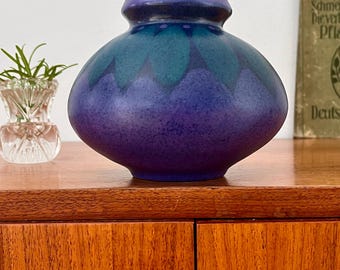 Vintage, vase, KMK, Keramik Manufaktur Kupfermühle, 1980s, ceramic, decor 21000 Viola, West Germany, German pottery, collector's item
