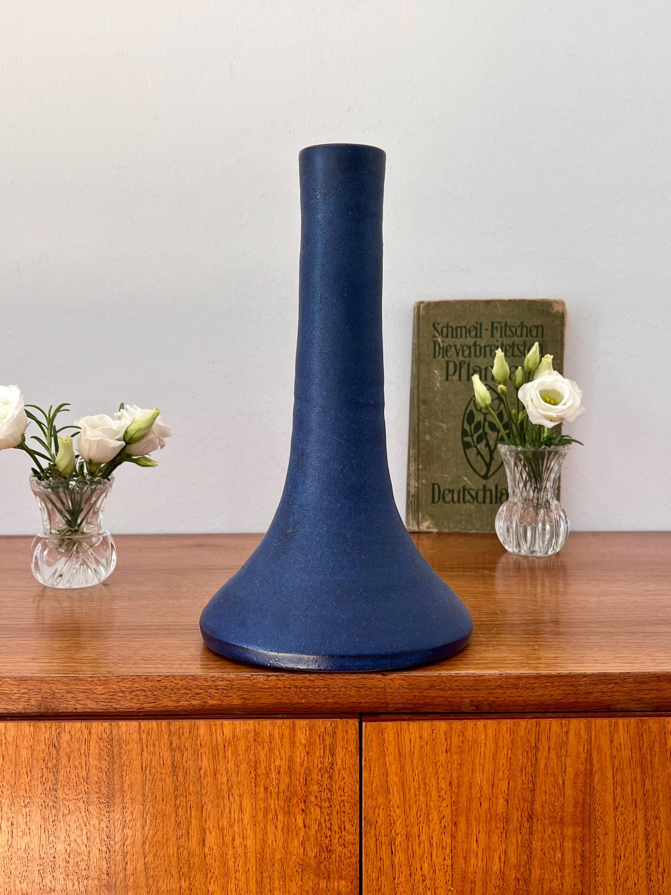 Vase porcelaine Bleu/Multicolore/Noir Céramique Floral,Végétal - Vendu