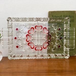 Vintage, Walther Glas, glass bowl, offering bowl, heart decoration, 60s/70s, romantic, collector's item