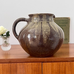 Vintage, art ceramic large jug, jug vase, pot, handmade, 70s, ceramic, gradient glaze, German pottery, collector&#39;s item