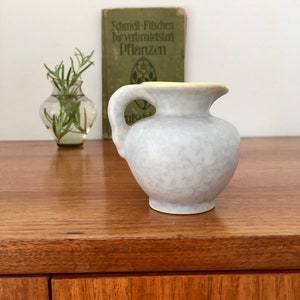 Vintage, Vase, Minivase, 50er, midcentury, Bodenmarke: 252/7, "Foreign", grau gelb glasiert, west German pottery, Sammlerstück
