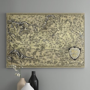 Berkshire Leinwand, Fantasy Karte, Berkshire Druck, Berkshire Wandkunst, Geschenk für Ihn Sie, Geschenk für Mama Papa, Strumpffüller, Handgezeichnet