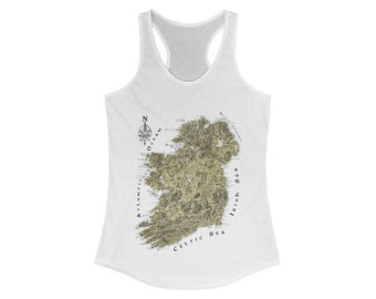 Ireland Fantasy Map Women's Racerback Tank Top