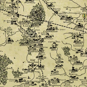 Nottinghamshire Print, Nottingham Fantasy Map, Notts Gift, Sherwood Forest, Fantasy Cartography, Newark on Trent Poster, Robin Hood Art image 8