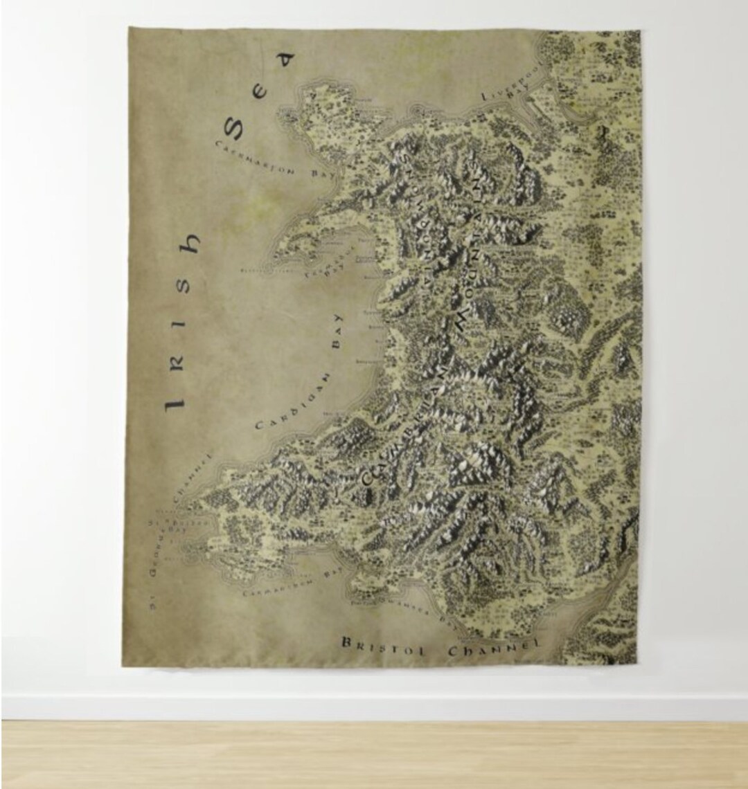 Wales Tapestry Fantasy Map Tapestry Wall Hanging Welsh - Etsy