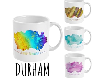 Durham Mug 11oz, Map Mug, Durham Gift, Rainbow Cup, Pride Mug, Anniversary gift, Birthday present, for him, for her, for mum, for dad