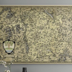 Canvas Worcestershire, fantasiekaart Worcester, cadeau voor hem haar, cadeau voor moeder, vader, kaart Worcestershire, kaart County, Valentijnsdag