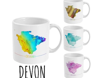 Devon Mug 11oz, Map Mug, Devon Gift, Rainbow Cup, Pride Mug, Anniversary gift, Birthday present, for him, for her, for mum, for dad