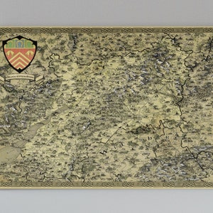 Gloucestershire Leinwand, Fantasy Karte, Handgezeichnete, Gloucester Druck, Geschenk für Ihn Sie, Geschenk für Mama Papa, Cotswolds Karte, Cotswold Way
