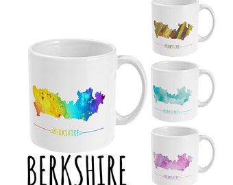 Berkshire Mug 11oz, Map Mug, Berkshire Gift, Rainbow Cup, Pride Mug, Anniversary gift, Birthday present, for him, for her, for mum, for dad