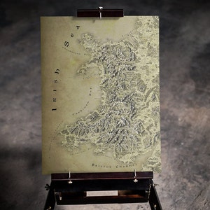 Toile fantastique du pays de Galles, cadeau gallois, carte du pays de Galles, cadeau du pays de Galles, cadeau geek pour lui, cadeau geek pour elle, Cymraeg Anrheg, dessiné à la main, bas de remplissage