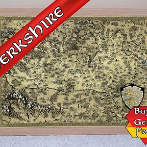 Carte fantastique du Berkshire, affiche du Berkshire, impression du Berkshire, cadeau geek pour lui, cadeau ringard pour elle, cadeau de Noël pour enfants, remplissage de bas