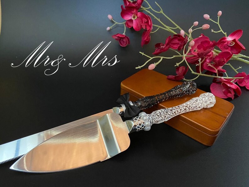 Bride and Groom Cake Server Set Wedding Cake Knife Set Etsy