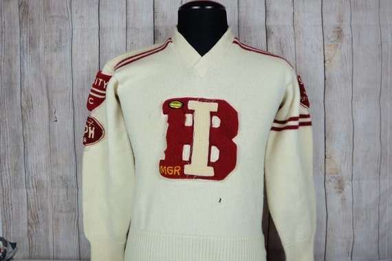 Vintage 1960s Wool Cheer Leading Varsity Sweater F
