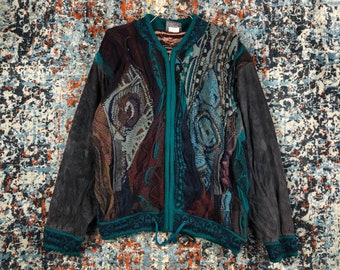 coogi leather bomber jacket