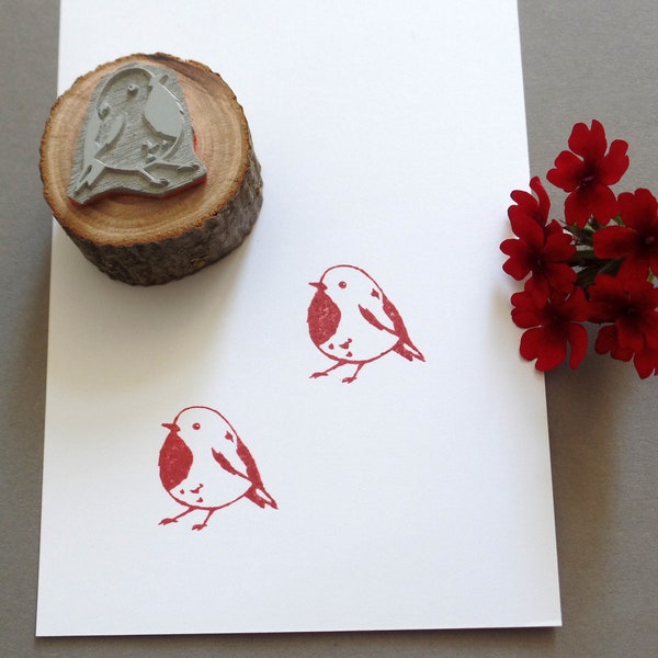 Robin motif stamp, bird