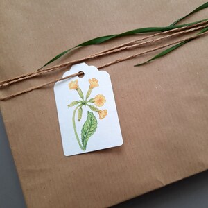 4er Set Geschenkanhänger Schlüsselblume Dekoanhänger Blume Primel