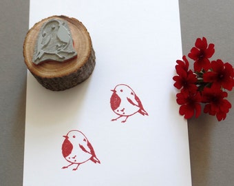 Robin motif stamp, bird