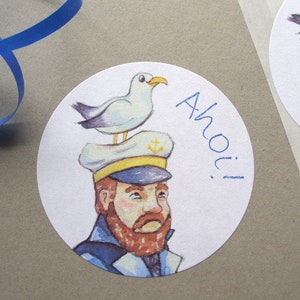 10 stickers Ahoy kapitein maritieme stickers