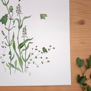 Small Grass Landscape Printing DIN A4 Art Print Illustration Meadow image 3