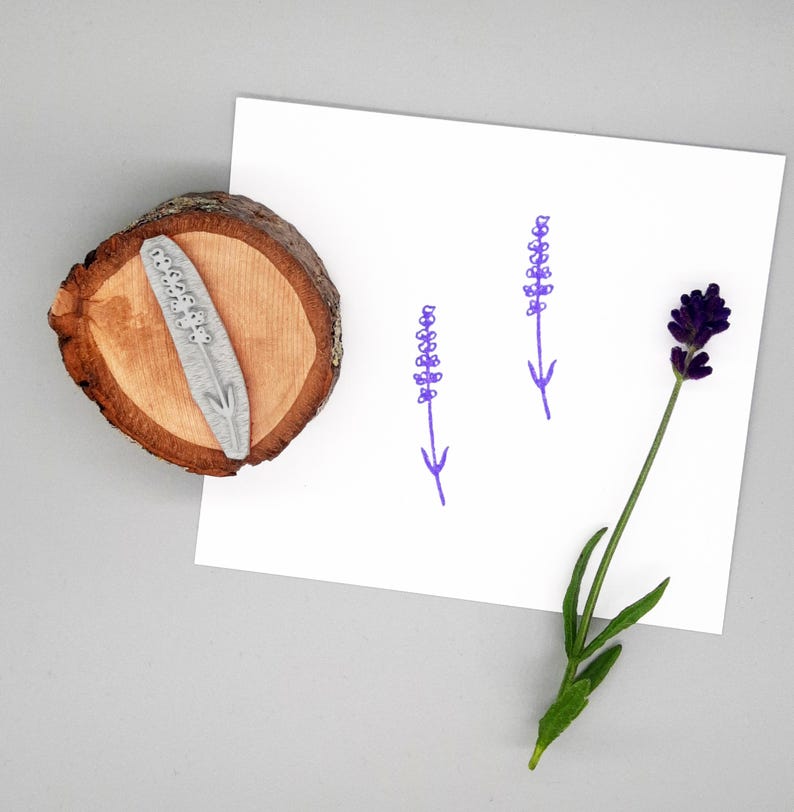 Lavender motif stamp, Mediterranean herbs image 1