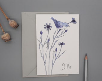 Sympathy card bird condolence card