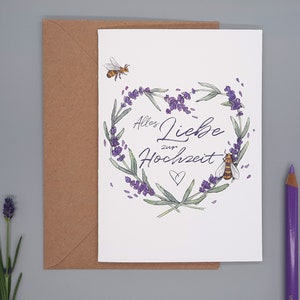 Partecipazione di nozze Biglietto di congratulazioni color lavanda per il matrimonio