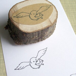 Stempel Vogel mit Brief Brieftaube Bild 2