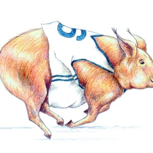 Carte postale de cochon de course avec cochon sportif image 2