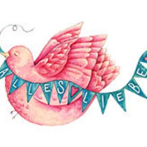 Carte postale oiseau rose toutes les meilleures cartes de félicitations image 3