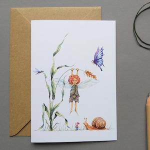 Carte de vœux elfe effronté, carte pliante avec enveloppe