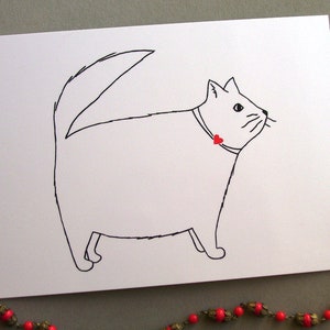 Cartão postal Cartão Moppelkatze com gato gordo